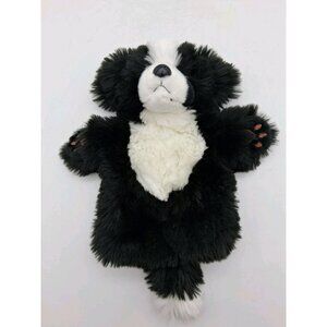The Puppet Company Border Collie Black and White 10" Plush Hand Puppet